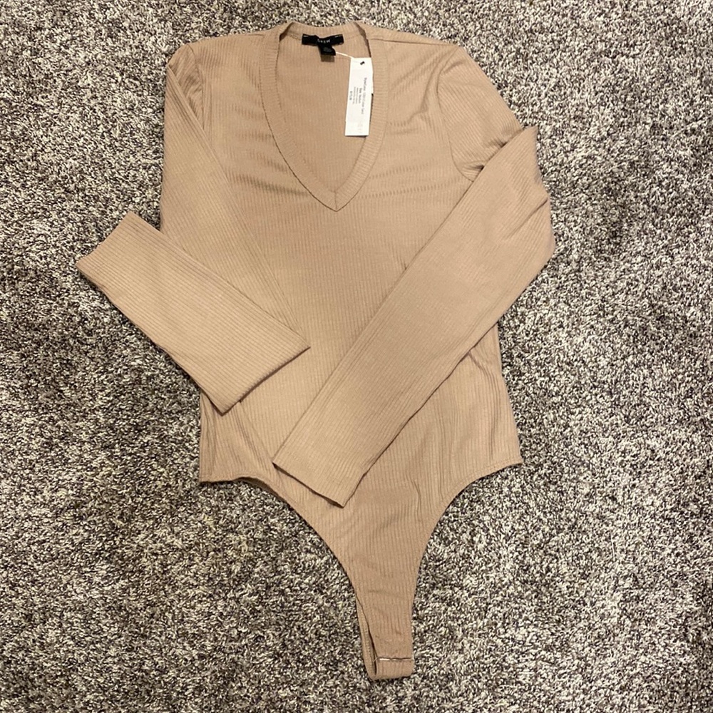 Drew Beige V neck bodysuit